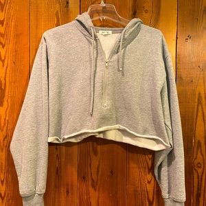 Garage zip neck cropped hoodie sweatshirt Sz. S